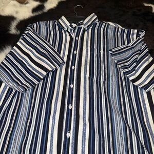Panhandle Slim Navy and White Striped Button Down Shirt